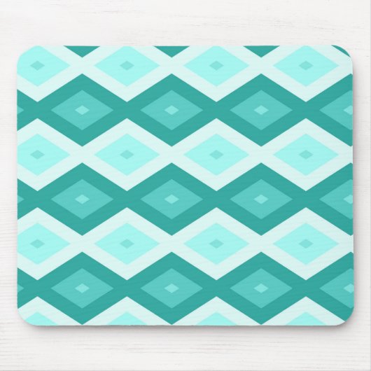 Türkisfarbenes Diamantmuster Mousepad (Vorne)