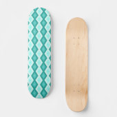 Türkisfarbenes Diamantmuster Skateboard (Vorderseite)