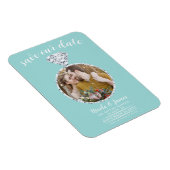 Türkisfarbenes Diamantring-Blende-Foto Save the Da Magnet (Rechte Seite)