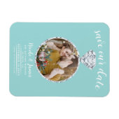 Türkisfarbenes Diamantring-Blende-Foto Save the Da Magnet (Horizontal)