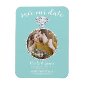 Türkisfarbenes Diamantring-Blende-Foto Save the Da Magnet (Vertikal)