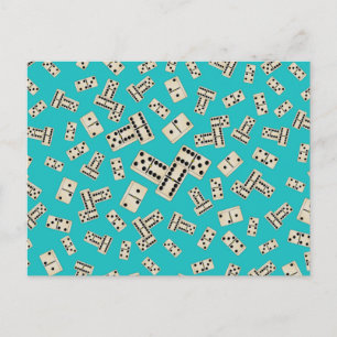 Türkisfarbenes Dominomuster Postkarte