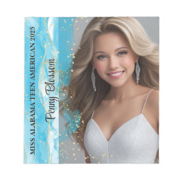 Türkisfarbenes Dream Pageant Autograph Pad Notepad Notizblock