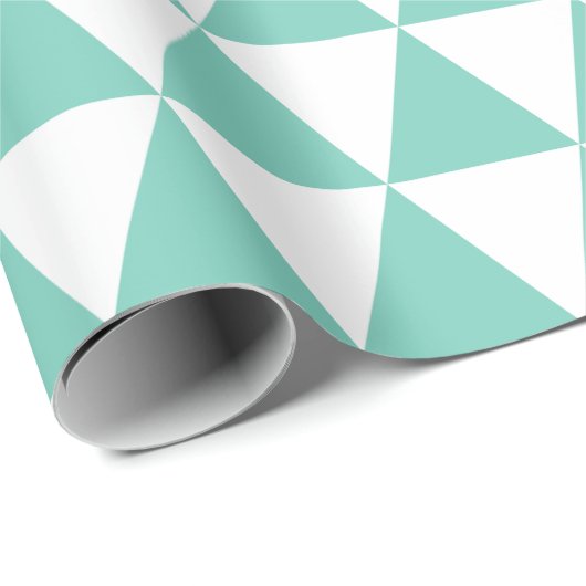 Türkisfarbenes Dreieckspapier Geschenkpapier (Rolleneckpunkt)
