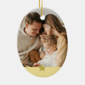 Türkisfarbenes Familienfoto Minimalistisches Erinn Keramik Ornament (Hinten)