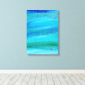 türkisfarbenes Farbmuster Leinwanddruck (Insitu (Holzboden))