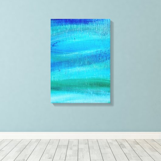 türkisfarbenes Farbmuster Leinwanddruck (Insitu (Holzboden))