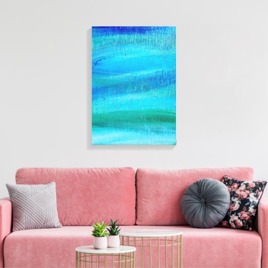 türkisfarbenes Farbmuster Leinwanddruck (Insitu (Wohnzimmer))