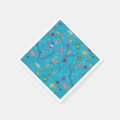 Türkisfarbenes Fischmuster Serviette (Ecke)