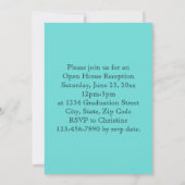 Türkisfarbenes Foto Abschluss Ankündigung (Rückseite)