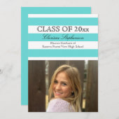 Türkisfarbenes Foto Abschluss Ankündigung (Vorne/Hinten)