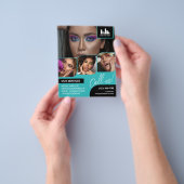 Türkisfarbenes Foto Collage Logo QR Makeup Werbung Flyer (Gruppe)