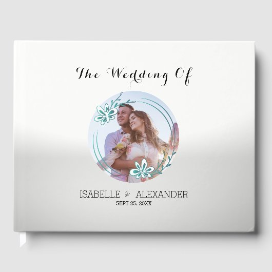 Türkisfarbenes Foto Gästebuch (Vorderseite)