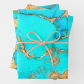 türkisfarbenes Foto Geschenkpapier Set (Beispiel)