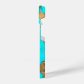 türkisfarbenes Foto iPhone Hülle (Linke Seite)