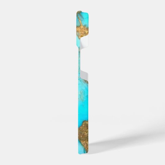 türkisfarbenes Foto iPhone Hülle (Linke Seite)