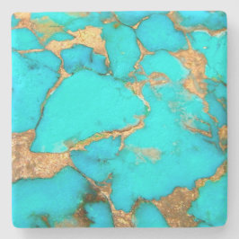 türkisfarbenes Foto Steinuntersetzer