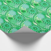 Türkisfarbenes Fraktal, Aqua, Jade Geschenkpapier (Ecke)