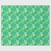 Türkisfarbenes Fraktal, Aqua, Jade Geschenkpapier (Flach)