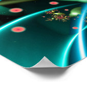 Türkisfarbenes Fraktal Blume Poster (Ecke)