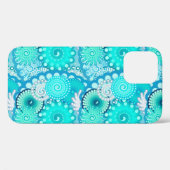 Türkisfarbenes Fraktal, grün, blau Case-Mate iPhone Hülle (Rückseite (Horizontal))