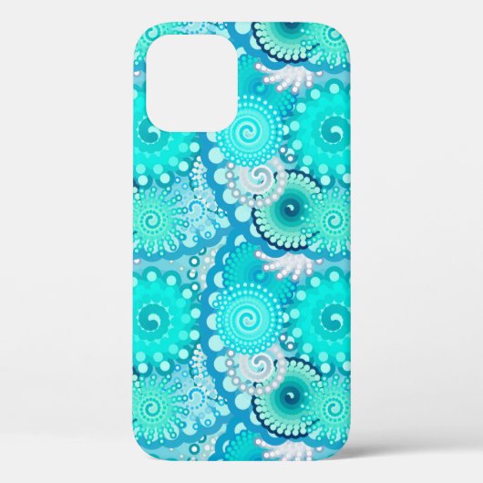 Türkisfarbenes Fraktal, grün, blau Case-Mate iPhone Hülle (Rückseite)