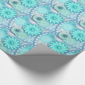 Türkisfarbenes Fraktal, grün, blau Geschenkpapier (Ecke)