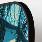 Türkisfarbenes Fraktal Pickleball Schläger (Linke Seite)