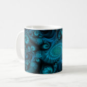 Türkisfarbenes Fraktal Tasse (Vorderseite Links)