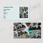 Türkisfarbenes Geburtshaus im Winter Visitenkarte (Vorne/Hinten)