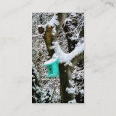 Türkisfarbenes Geburtshaus im Winter Visitenkarte (Rückseite)