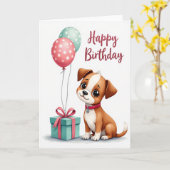 Türkisfarbenes Geburtstagsgeschenk Karte (Gelbe Blume)