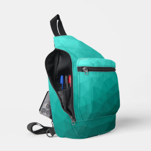Türkisfarbenes geometrisches aquamarines Gefälle Crossbody Bag
