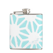 Türkisfarbenes geometrisches Muster Flachmann (Vorderseite)