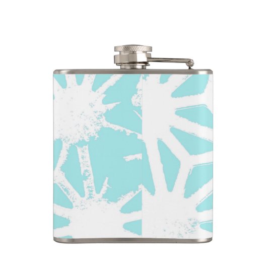 Türkisfarbenes geometrisches Muster Flachmann (Rückseite)