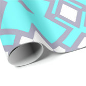 Türkisfarbenes geometrisches Muster Geschenkpapier (Rolleneckpunkt)