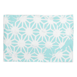 Türkisfarbenes geometrisches Muster Kissenbezug