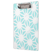 Türkisfarbenes geometrisches Muster Klemmbrett (Links)