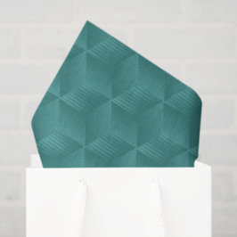 Türkisfarbenes geometrisches Muster mit einem 3D-W Seidenpapier