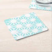 Türkisfarbenes geometrisches Muster Rechteckiger Pappuntersetzer (angewinkelt)