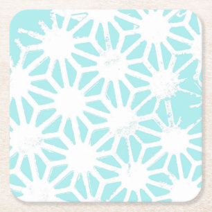 Türkisfarbenes geometrisches Muster Rechteckiger Pappuntersetzer