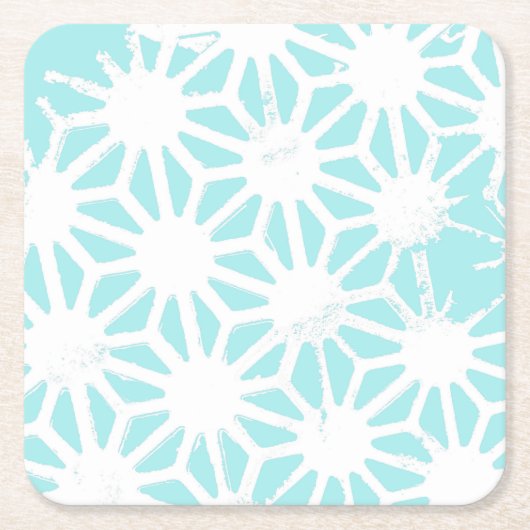 Türkisfarbenes geometrisches Muster Rechteckiger Pappuntersetzer (Vorderseite)