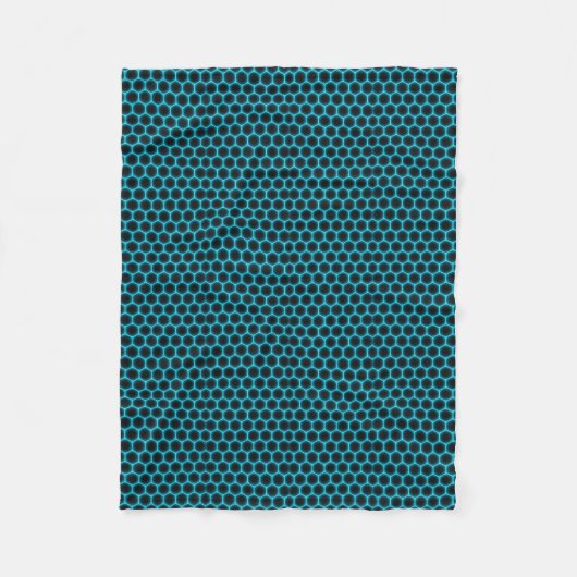 Türkisfarbenes geometrisches Wabenmuster-Fleece-De Fleecedecke (Vorderseite)