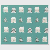 Türkisfarbenes, glänzendes Weihnachtspapier mit 30 Geschenkpapier (Flach)