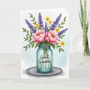 Türkisfarbenes Glas Muttertags-Kunstkarte Karte
