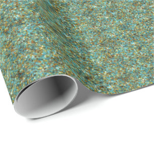 Türkisfarbenes Glitzer-GIFT-WRAPPING-PAPIER Geschenkpapier
