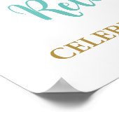 Türkisfarbenes Gold Retirement Party Custom 20x30  Poster (Ecke)