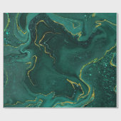 Türkisfarbenes goldfarbenes Marmordesign Geschenkpapier (Flach)