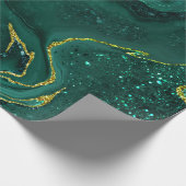 Türkisfarbenes goldfarbenes Marmordesign Geschenkpapier (Ecke)