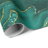 Türkisfarbenes goldfarbenes Marmordesign Geschenkpapier (Rolleneckpunkt)